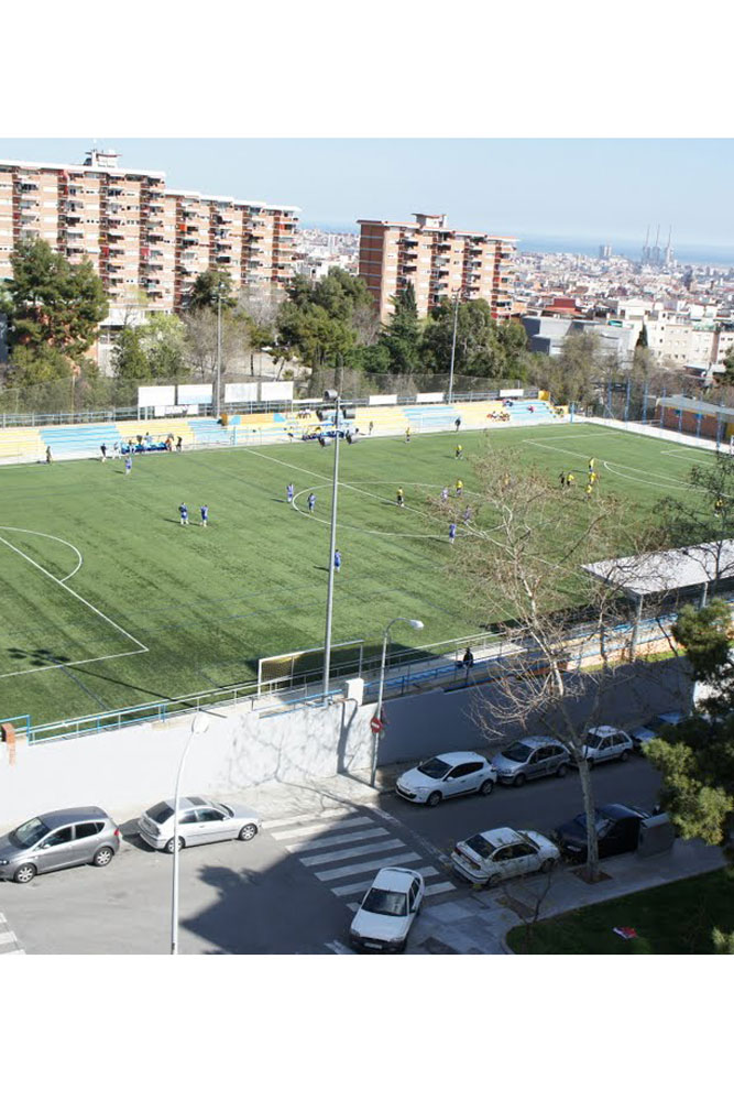 Campo de fútbol municipal de la Guineueta, informe previo técnico en màteria de normativa sectorial, realizado por la ingeniería de Barcelona OTP Global Engineering